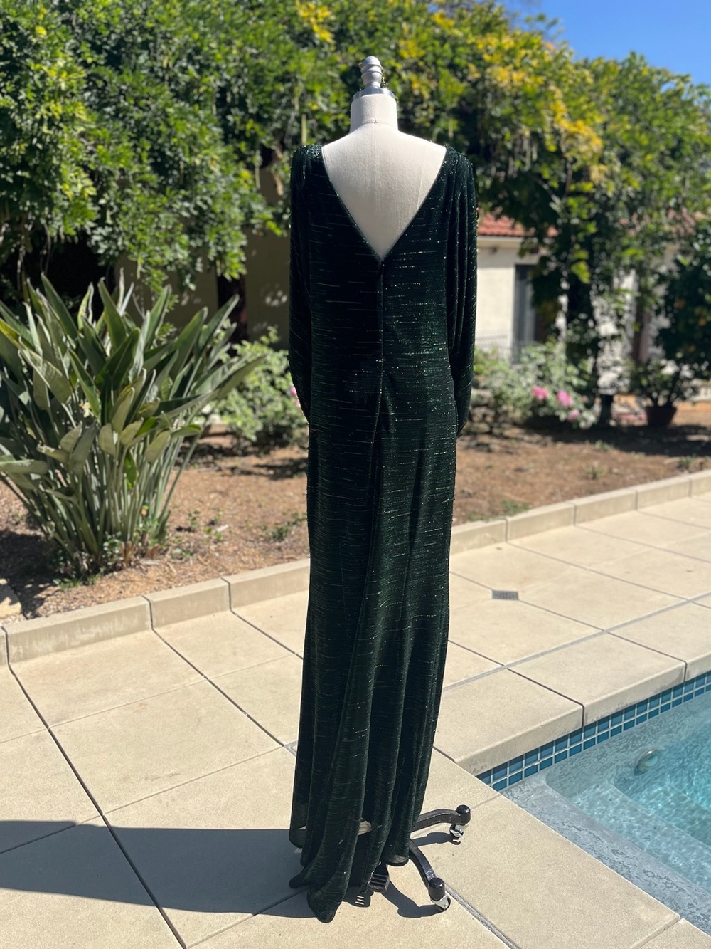 Betsy & Adam draped metallic maxi dress - Size 14 - Picture 4 of 4